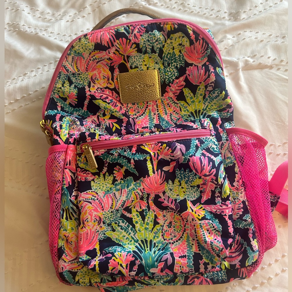 Lilly Pulitzer Bahia Backpack in Oyster Bay Navy Seen and Herd